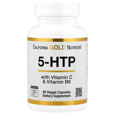 5-HTP с витамином B6 и витамином C, 60 вегетарианских капсул
