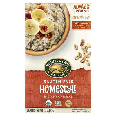 Organic Instant Oatmeal, Homestyle,  8 Packets, 11.3 oz (320 g)