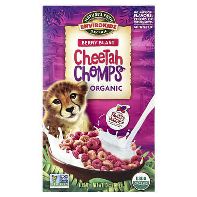 EnviroKidz органические хлопья Cheetah Chomps Berry Blast, 10 oz (284 g)