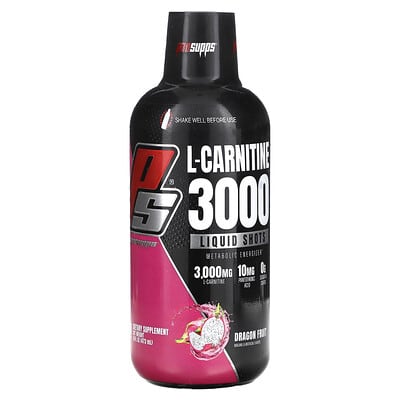 L-Carnitine 3000, жидкие шоты, Dragon Fruit, 16 fl oz (473 ml)