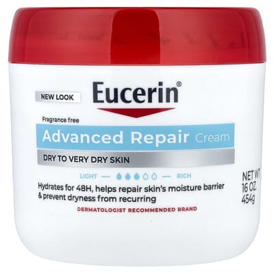 Eucerin Advanced Repair крем, для очень сухой кожи, без отдушек, 16 oz (454 g)