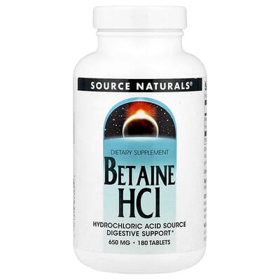 Betaine HCl, 650 mg, 180 таблеток
