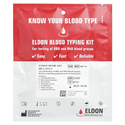 Eldon Blood Typing Kit, 1 набор