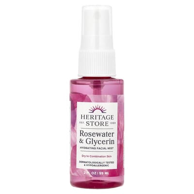 Rosewater & Glycerin, Hydrating Facial Mist, Dry to Combination Skin, 2 fl oz (59 ml)