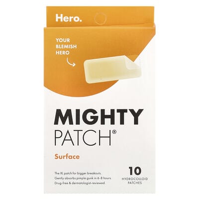 Mighty Patch® Surface, 10 гидроколлоидных патчей