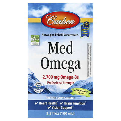 Carlson Med Omega, Лимон-лайм, 3.3 fl oz (100 ml)