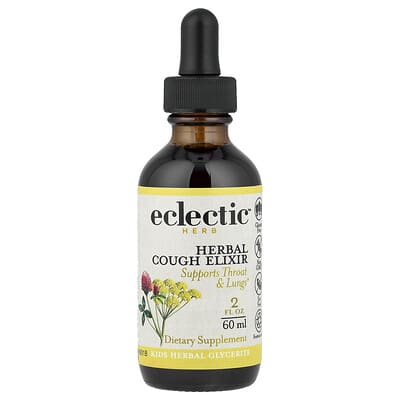 Детский травяной сироп Eclectic Herb, от кашля, 2 fl oz (60 ml)