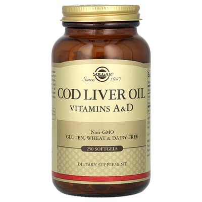 Cod Liver Oil, Vitamins A & D, 250 Softgels