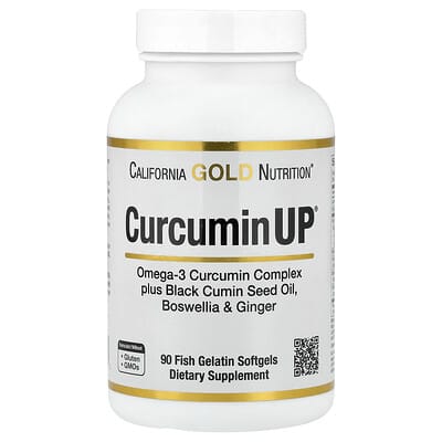 CurcuminUP™ with Omega-3 Curcumin Complex, Black Cumin Seed Oil, Boswellia and Ginger, 90 Fish Gelatin Softgels