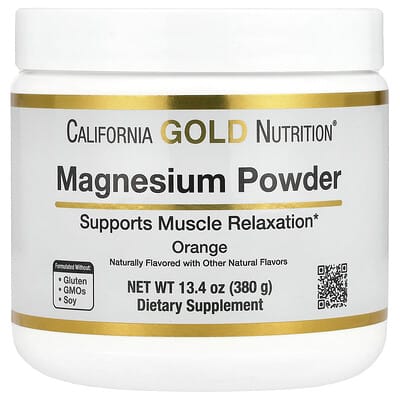 Magnesium Powder Beverage, апельсин, 13.4 oz (380 g)