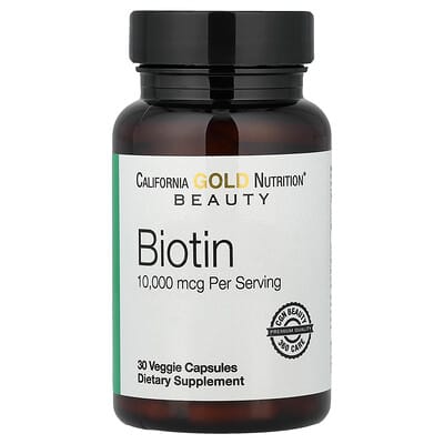 Biotin, 10,000 mcg, 30 Veggie Capsules