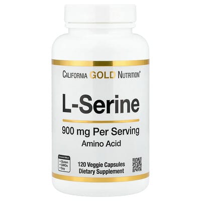 L-Serine, 900 mg, 120 вегетарианских капсул