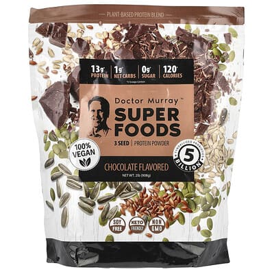Super Foods, 3 Seed Protein Powder, Pumpkin + Flax + Sunflower, Chocolate, 2 lb (908 g)