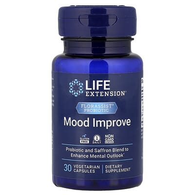 FLORASSIST® Probiotic, для улучшения настроения, 30 вегетарианских капсул