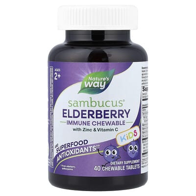 Sambucus® Elderberry Immune Chewable, Ages 2+, 40 Chewable Tablets