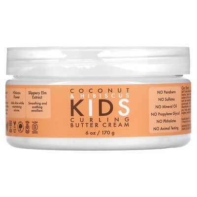 Детский крем для укладки волос, кокос и гибискус, 6 oz (170 g)