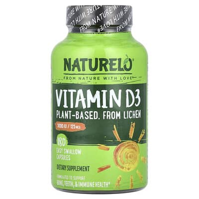 Vitamin D3, 125 mcg (5,000 IU), 180 Easy Swallow Capsules