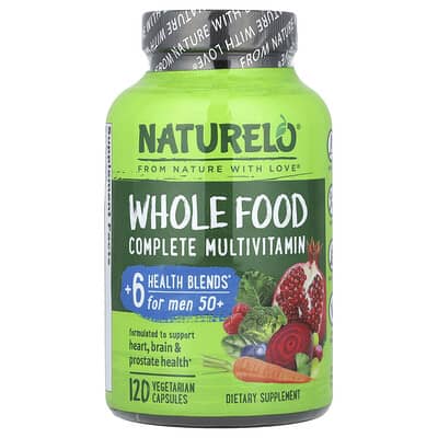 NATURELO Whole Food Complete Multivitamin для мужчин 50+, 120 капсул