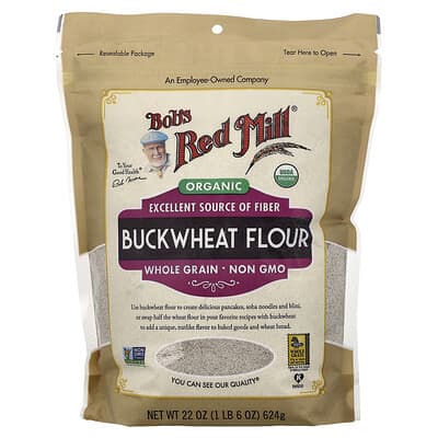 Bob's Red Mill Органическая гречневая мука, цельнозерновая, 22 oz (624 g)