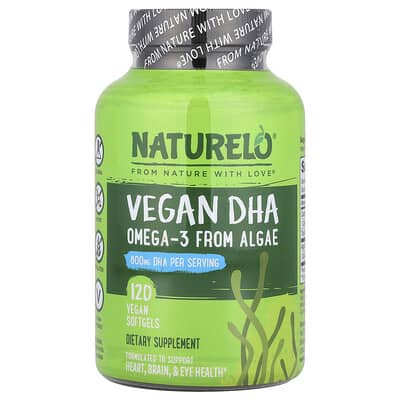 Vegan DHA, Omega-3 from Algae, 120 Vegan Softgels (400 mg per Softgel)