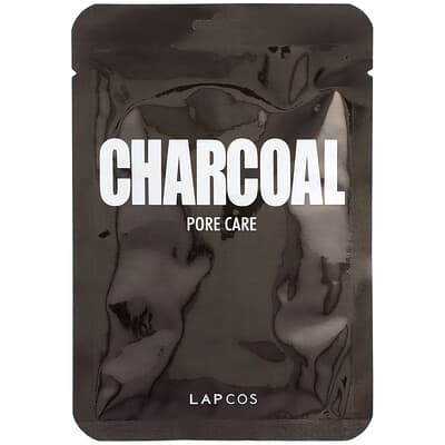 Lapcos Угольная тканевая маска для лица, для очистки пор, 1 шт., 0.84 fl oz (25 ml)