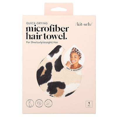 Быстросохнущее полотенце для волос из микрофибры, Leopard, 1 шт