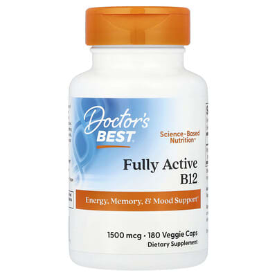 Fully Active B12, 1,500 mcg, 180 вегетарианских капсул