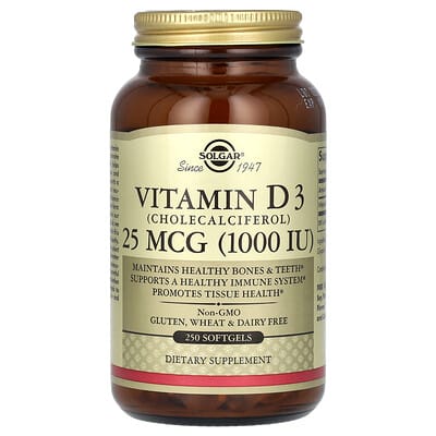 Vitamin D3, 25 mcg (1,000 IU), 250 Softgels