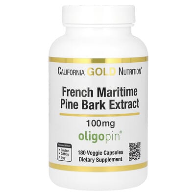 French Maritime Pine Bark Extract, Oligopin®, 100 mg, 180 Veggie Capsules