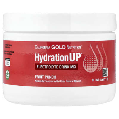 HydrationUP®, Electrolyte Drink Mix with Calcium, Potassium, Vitamin C, and Vitamin E, Fruit Punch, 8 oz (227 g)