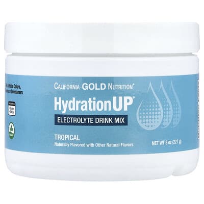 HydrationUP®, Electrolyte Drink Mix with Calcium, Potassium, Vitamin C, and Vitamin E, Tropical, 8 oz (227 g)
