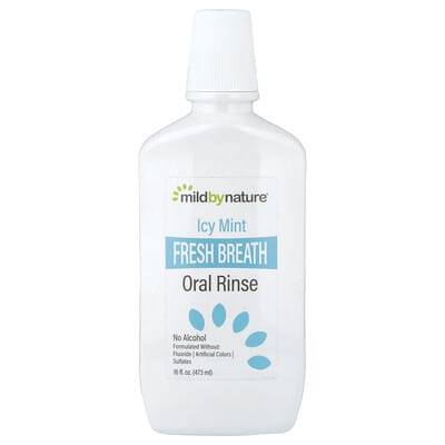 Ополаскиватель для рта Fresh Breath, без спирта, ледяная мята, 16 fl oz (473 ml)