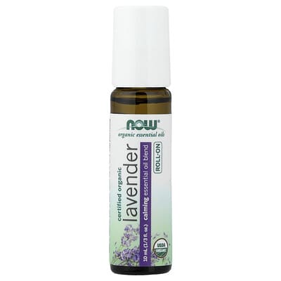 Органические эфирные масла, ролик с лавандой, 1/3 fl oz (10 ml)
