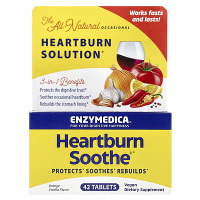 Средство от изжоги Heartburn Soothe, Orange Vanilla, 42 таблетки