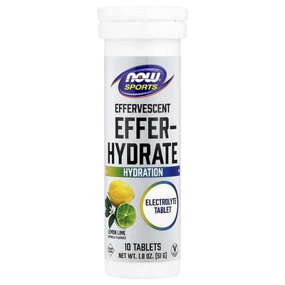 Sports, Effer-Hydrate, Lemon Lime, 10 Tablets, 1.8 oz (51 g)