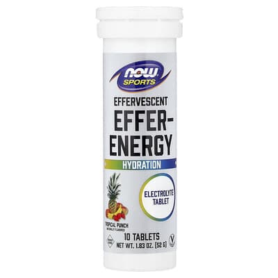 Sports, Effer-Energy Effervescent, Tropical Punch, 10 Tablets, 1.83 oz (52 g)