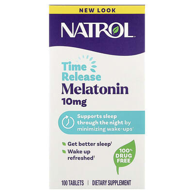 Мелатонин, пролонгированного действия, 10 mg, 100 таблеток