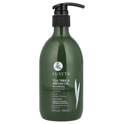 Шампунь Tea Tree & Argan Oil, для поврежденных и жирных волос, 16.9 fl oz (500 ml)