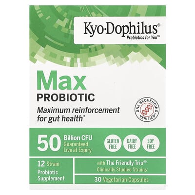 Пробиотик Kyolic Kyo-Dophilus® Max, 50 Billion CFU, 30 капсул