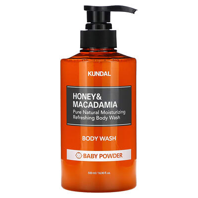 Гель для душа Honey & Macadamia, Baby Powder, 16.9 fl oz (500 ml)