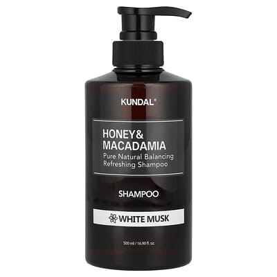 Шампунь, Мед и Макадамия, Белый мускус, 16.9 fl oz (500 ml)