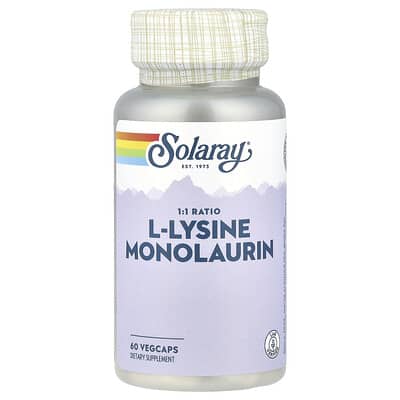 L-Lysine Monolaurin, соотношение 1:1, 60 вегетарианских капсул