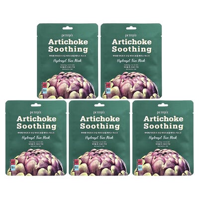 Petitfee гидрогелевая маска для лица Artichoke Soothing, 5 шт., 1.12 oz (32 g) каждая