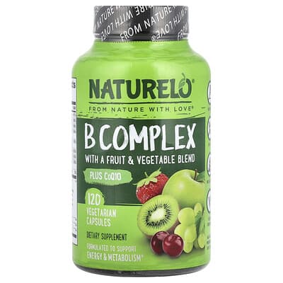 B Complex с фруктово-овощной смесью, Plus CoQ10, 120 вегетарианских капсул