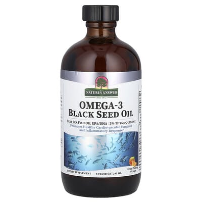 Масло черного тмина Omega-3, апельсин, 8 fl oz (240 ml)