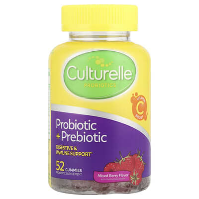 Culturelle Probiotic + Prebiotic Gummies, Mixed Berry, 52 штук