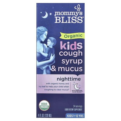 Детский сироп от кашля и слизи Organic, ночной, для детей 1-12 лет, 4 fl oz (120 ml)