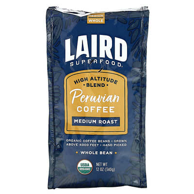 Peruvian Coffee, Whole Bean, Medium Roast, 12 oz (340 g)