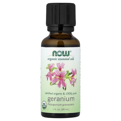 Эфирное масло органической герани, 1 fl oz (30 ml)