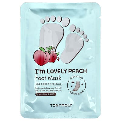 I'm Lovely Peach, маска для ног, 1 пара, 0.56 oz (16 g)
